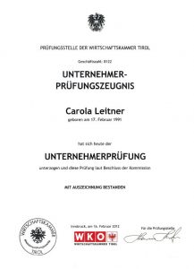 UnternehmerkursZeugnis